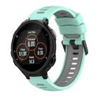 For Garmin Forerunner 735 / 735XT Two-Color Silicone Watch Band(Teal+Grey) - 1