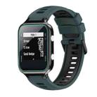 For Garmin Approach S20 Two-Color Silicone Watch Band(Olive Green + Black) - 1