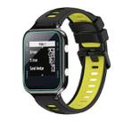 For Garmin Approach S20 Two-Color Silicone Watch Band(Black+Yellow) - 1