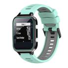 For Garmin Approach S20 Two-Color Silicone Watch Band(Teal+Grey) - 1
