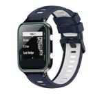 For Garmin Approach S20 Two-Color Silicone Watch Band(Midnight Blue + White) - 1