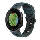 For Garmin Approach S5 Two-Color Silicone Watch Band(Olive Green + Black) - 1