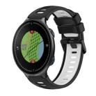 For Garmin Approach S5 Two-Color Silicone Watch Band(Black+White) - 1