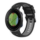 For Garmin Approach S5 Two-Color Silicone Watch Band(Black+Grey) - 1