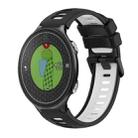 For Garmin Approach S6 Two-Color Silicone Watch Band(Black+White) - 1