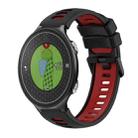 For Garmin Approach S6 Two-Color Silicone Watch Band(Black+Red) - 1