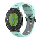 For Garmin Approach S6 Two-Color Silicone Watch Band(Teal+Grey) - 1