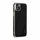 For iPhone 14 ENKAY Hat-Prince Precise Hole Electroplated TPU Shockproof Phone Case(Black) - 1