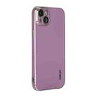 For iPhone 14 ENKAY Hat-Prince Precise Hole Electroplated TPU Shockproof Phone Case(Purple) - 1