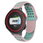 For Garmin Forerunner 220 Two-Color Punched Breathable Silicone Watch Band(Pink+Teal) - 1