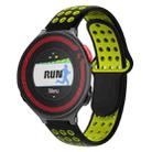 For Garmin Forerunner 220 Two-Color Punched Breathable Silicone Watch Band(Black+Yellow) - 1