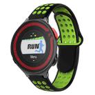 For Garmin Forerunner 220 Two-Color Punched Breathable Silicone Watch Band(Black+Green) - 1