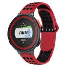 For Garmin Forerunner 220 Two-Color Punched Breathable Silicone Watch Band(Red+Black) - 1