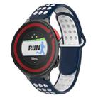 For Garmin Forerunner 220 Two-Color Punched Breathable Silicone Watch Band(Midnight Blue + White) - 1