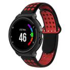 For Garmin Forerunner 230 Two-Color Punched Breathable Silicone Watch Band(Black+Red) - 1