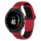 For Garmin Forerunner 230 Two-Color Punched Breathable Silicone Watch Band(Red+Black) - 1