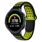 For Garmin Forerunner 235 Two-Color Punched Breathable Silicone Watch Band(Black+Yellow) - 1