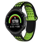 For Garmin Forerunner 235 Two-Color Punched Breathable Silicone Watch Band(Black+Green) - 1