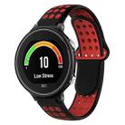 For Garmin Forerunner 630 Two-Color Punched Breathable Silicone Watch Band(Black+Red) - 1