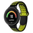 For Garmin Forerunner 630 Two-Color Punched Breathable Silicone Watch Band(Black+Yellow) - 1