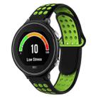 For Garmin Forerunner 630 Two-Color Punched Breathable Silicone Watch Band(Black+Green) - 1