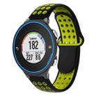 For Garmin Forerunner 620 Two-Color Punched Breathable Silicone Watch Band(Black+Yellow) - 1