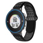 For Garmin Forerunner 620 Two-Color Punched Breathable Silicone Watch Band(Black+Grey) - 1