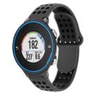 For Garmin Forerunner 620 Two-Color Punched Breathable Silicone Watch Band(Grey+Black) - 1