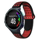 For Garmin Forerunner 735 / 735XT Two-Color Punched Breathable Silicone Watch Band(Black+Red) - 1