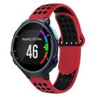 For Garmin Forerunner 735 / 735XT Two-Color Punched Breathable Silicone Watch Band(Red+Black) - 1