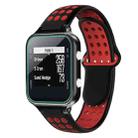 For Garmin Approach S20 Two-Color Punched Breathable Silicone Watch Band(Black+Red) - 1