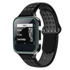 For Garmin Approach S20 Two-Color Punched Breathable Silicone Watch Band(Black+Grey) - 1