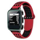 For Garmin Approach S20 Two-Color Punched Breathable Silicone Watch Band(Red+Black) - 1