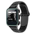 For Garmin Approach S20 Two-Color Punched Breathable Silicone Watch Band(Grey+Black) - 1