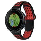 For Garmin Approach S5 Two-Color Punched Breathable Silicone Watch Band(Black+Red) - 1