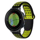 For Garmin Approach S5 Two-Color Punched Breathable Silicone Watch Band(Black+Yellow) - 1