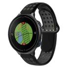 For Garmin Approach S5 Two-Color Punched Breathable Silicone Watch Band(Black+Grey) - 1