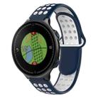 For Garmin Approach S5 Two-Color Punched Breathable Silicone Watch Band(Midnight Blue + White) - 1