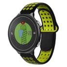 For Garmin Approach S6 Two-Color Punched Breathable Silicone Watch Band(Black+Yellow) - 1