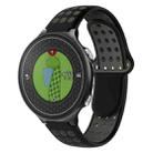 For Garmin Approach S6 Two-Color Punched Breathable Silicone Watch Band(Black+Grey) - 1