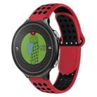 For Garmin Approach S6 Two-Color Punched Breathable Silicone Watch Band(Red+Black) - 1