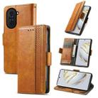 For Huawei  Nova 10 CaseNeoSplicing Dual Magnetic Buckle Leather Phone Case(Khaki) - 1
