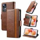 For Xiaomi 12T / Redmi K50 Ultra CaseNeoSplicing Dual Magnetic Buckle Leather Phone Case(Brown) - 1