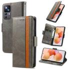 For Xiaomi 12T / Redmi K50 Ultra CaseNeoSplicing Dual Magnetic Buckle Leather Phone Case(Gray) - 1