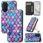 For Huawei Nova 10 CaseNeo Colorful Magnetic Leather Phone Case(Purple Scales) - 1