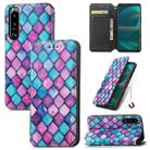 For Sony Xperia 5 Ⅳ CaseNeo Colorful Magnetic Leather Phone Case(Purple Scales) - 1