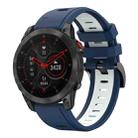 For Garmin EPIX Gen 2 22mm Two-Color Sports Silicone Watch Band(Midnight Blue + White) - 1