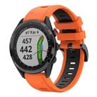 For Garmin Approach S62 22mm Two-Color Sports Silicone Watch Band(Orange+Black) - 1