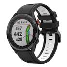 For Garmin Approach S62 22mm Two-Color Sports Silicone Watch Band(Black+White) - 1