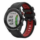 For Garmin Approach S62 22mm Two-Color Sports Silicone Watch Band(Black+Red) - 1